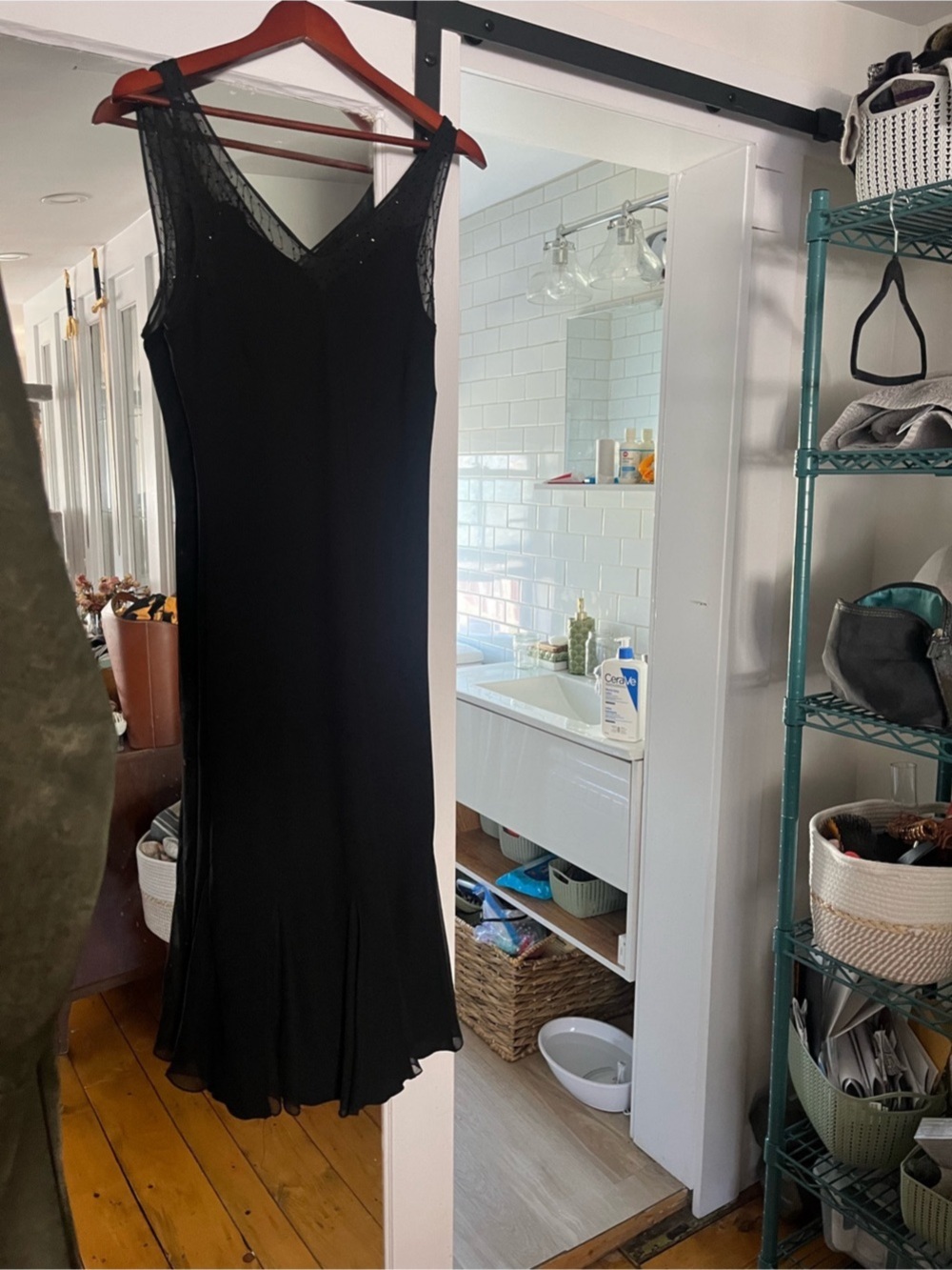 Vintage Jessica Black beaded Neckline Dress Like New